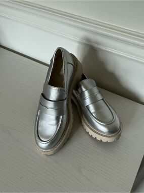 Bakers Silver Metallic Penny Loafers